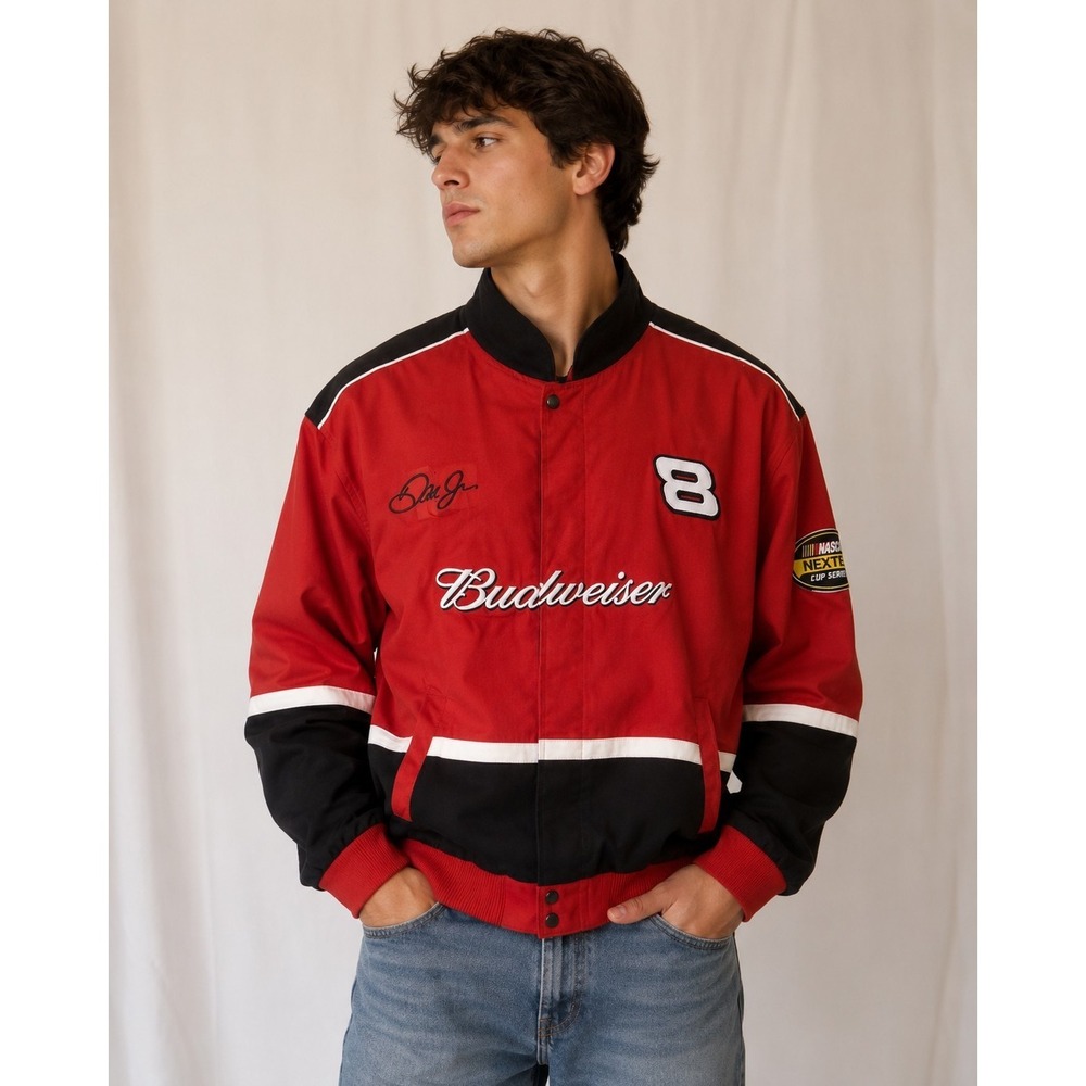 Winner's Circle Dale Earnhardt Jr Embroidered BUDWEISER Racing Jacket NASCAR M